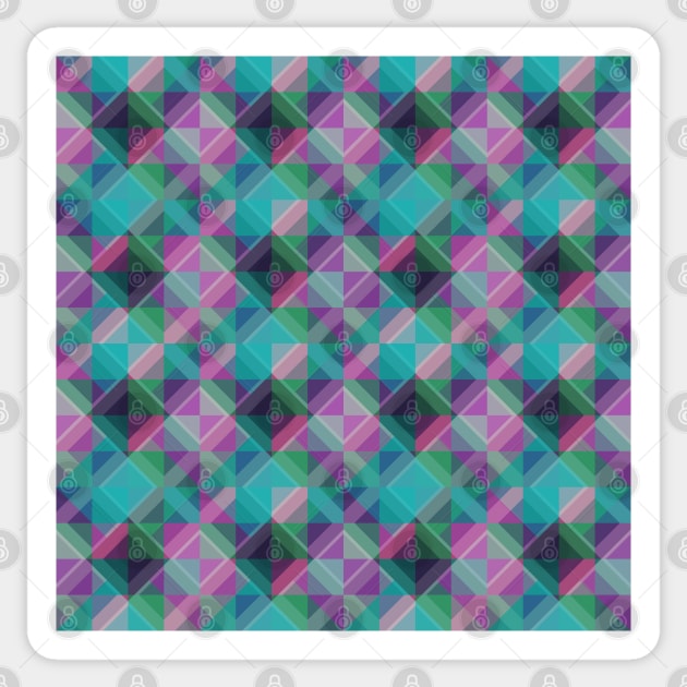 Psychedelic Geometric Blue & Purple Sticker by StephersMc